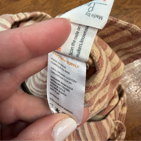 Known Supply Striped tan brown Women's Shorts size medium 100% organic cotton - Picture 3 of 8